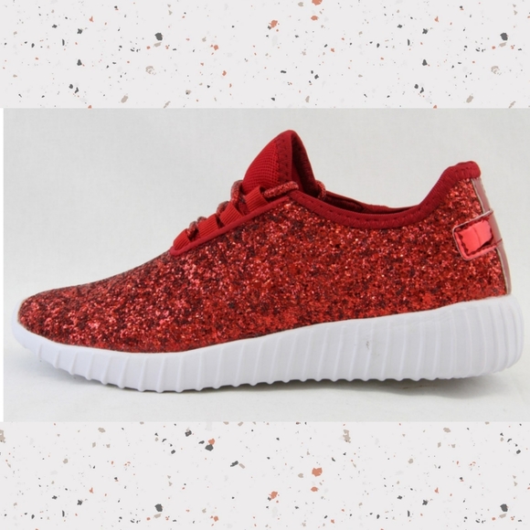 🎉❤Cherry Red Glitter Sneakers❤🎉 - Picture 4 of 12